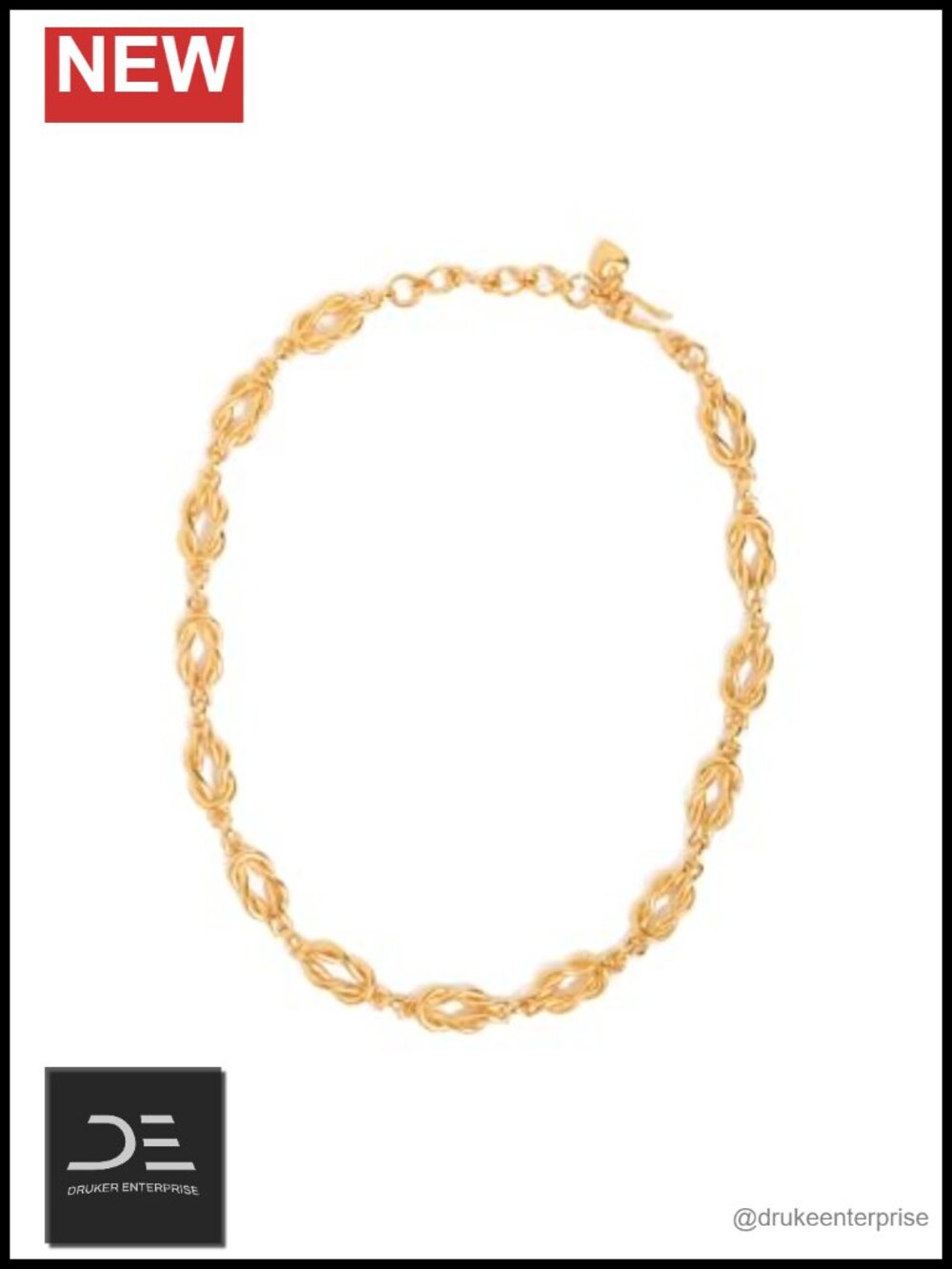 Women's Gold Plated Love Knot Pendant Necklace Link Chain